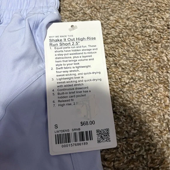 Serene Blue Lululemon Shake It Out High Rise Shorts 2.5” NWT Athletic Shorts - Picture 6 of 10